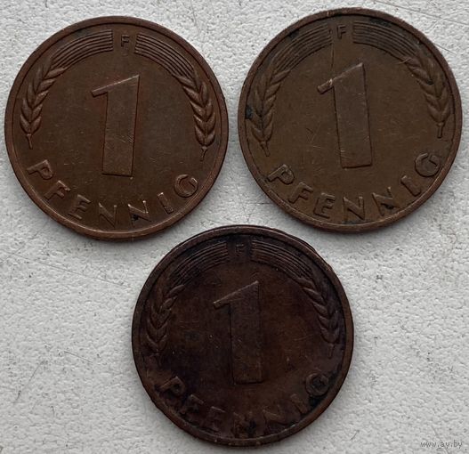 Германия 1 пфенниг 1949 г. F. Цена за 1 шт.
