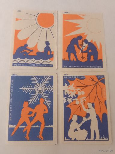 Спичечные этикетки. ф. 1 мая. Поры года. 1958 год