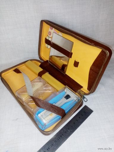 Несессер дорожный Станок Астра 501 бабочка Чехословакия помазок СССР набор для бритья