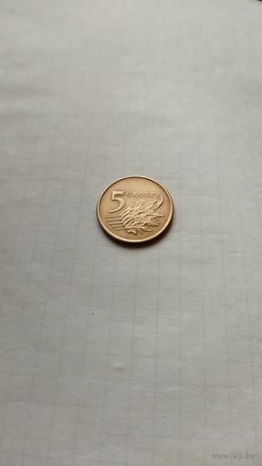 5 грошей 2007 г. Польша.