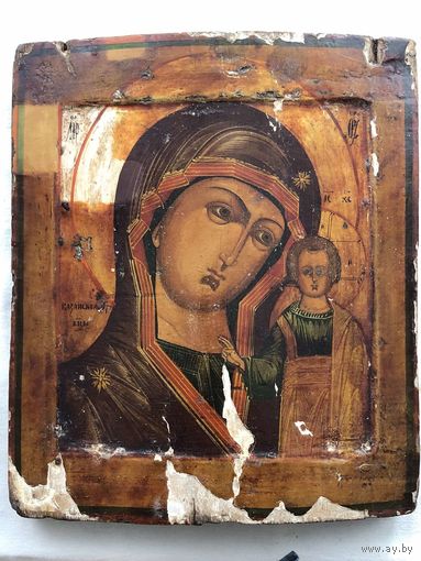 Казанская икона Божией Матери по серебру, 30х26 см, 19 век