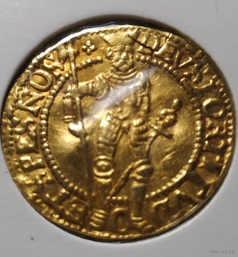 Дукат 1588 г. Вест Фризия.Полная корона, львы. Редкий