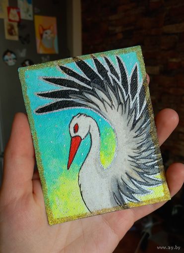 Картина-магнит с Бусликами. Холст