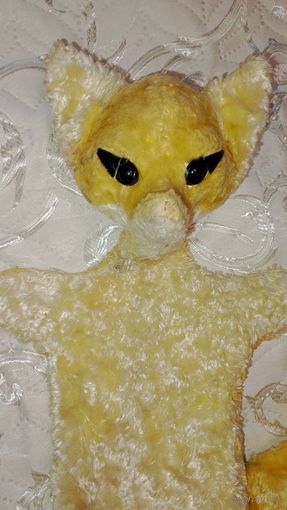 Лиса, лисичка сестричка из сказки, перчатка игрушка на руку, кукольный театр СССР, лиса СССР игрушка СССР, из плюша х/б, плюшевая лиса ссср