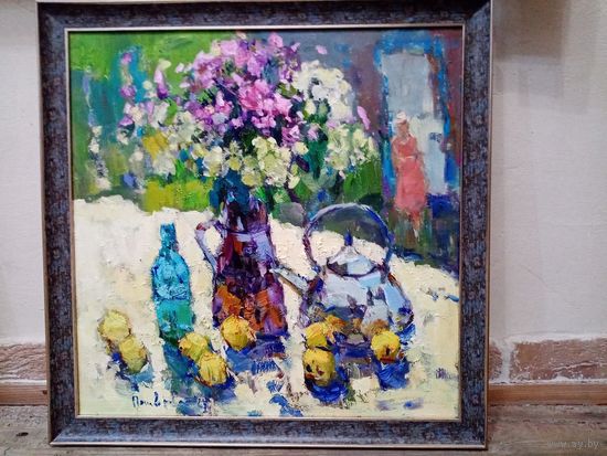 Потворова Татьяна "Букет  в день рождения". 50х50см. х.м. 2023г. торг