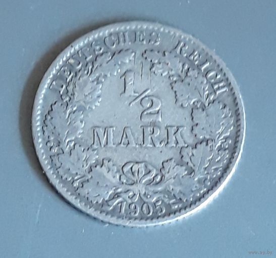1/2 марки 1905 J Германия