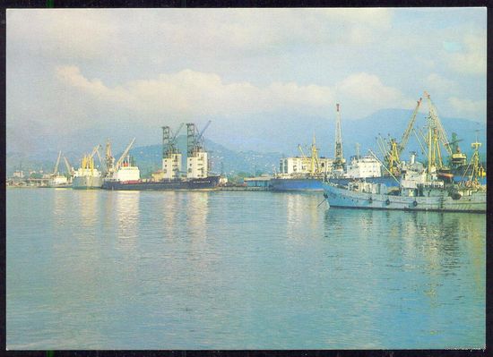 ДМПК СССР 1984 Батуми морской порт корабли