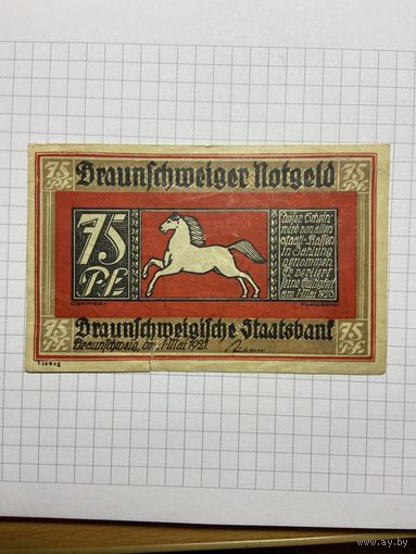 Нотгельд 75 пфеннигов 1921 год. -1912