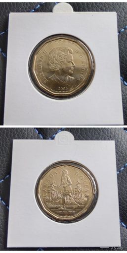 Распродажа с 1 рубля!!! Канада 1 доллар (25 лет Марафону Надежды) 2005 г. UNC
