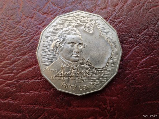 50 центов 1970 г. Австралия. 200 лет путешествия Кука.