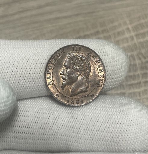 2 сантима 1861 K UNC ! супер сохран , красивейшая . очень редкий сохран