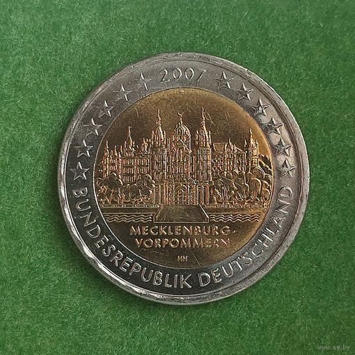Германия 2 евро 2007 (F) "Федеральные земли: Передняя Померания". UNC