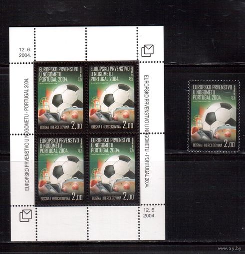 Босния-2004(Мих. 132,Бл.5)  ** , Спорт, ЧЕ-2004 по футболу,