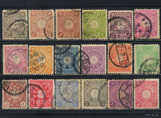 Япония Имп 1899-1906 Вып Императорская хризантема Стандарт #75-80,82-8,90,94-5