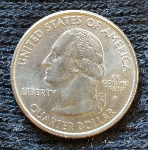 США 1/4 доллара, 2001 Квотер штата Нью-Йорк Отметка МД: "P" - Филадельфия, KM# 318