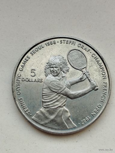 5 долларов Ниуэ. Штеффи Граф.