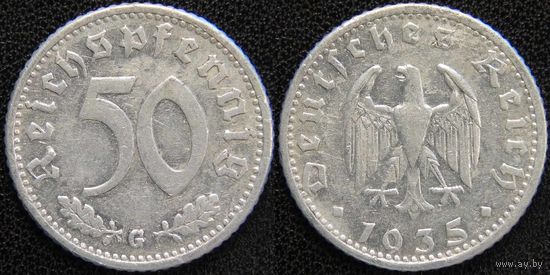 YS: Германия, Третий Рейх, 50 рейхспфеннигов 1935G, КМ# 87 (3)