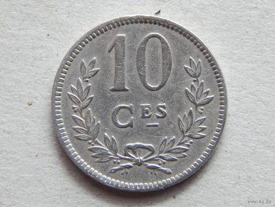 Люксембург 10 сантимов 1924г.