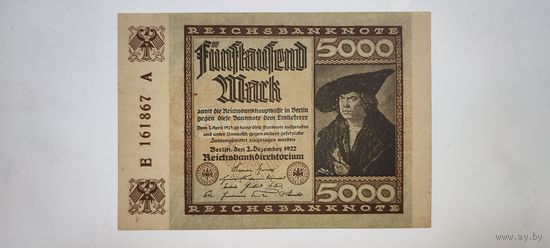 Германия 5000 марок 1922