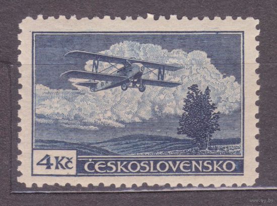 ЧЕХОСЛОВАКИЯ, 1930 год, состояние *, АВИАПОЧТА, Авиация  ЗУБ.12.1/4 (ЯН