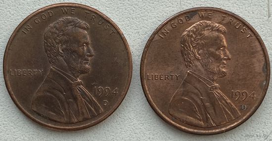 США 1 цент 1994 г. D. Цена за 1 шт.