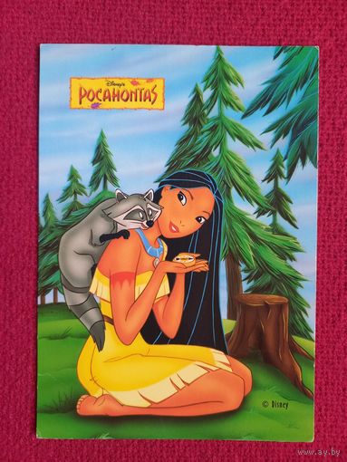 Открытка Pocahontas Disney. Чистая.