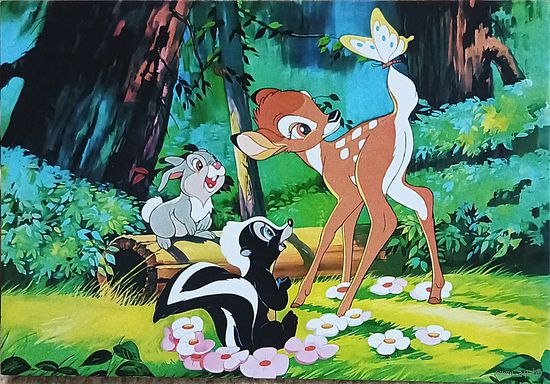 Открытка "Бэмби" мультфильм, Дисней чистая