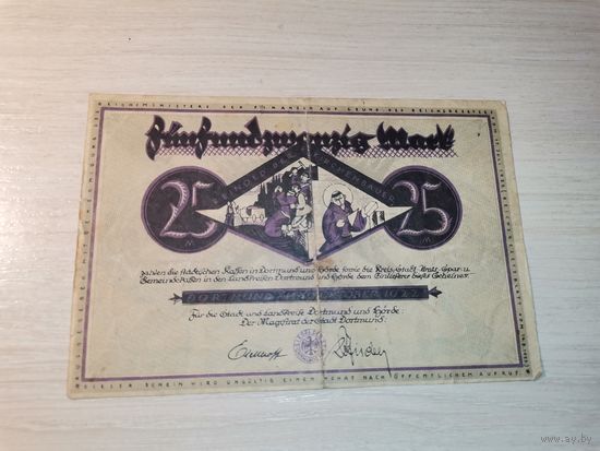 25 марок 1922 года, Дортмунд,  Германия.