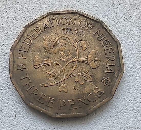 Нигерия 3 пенса, 1959  4-1-41