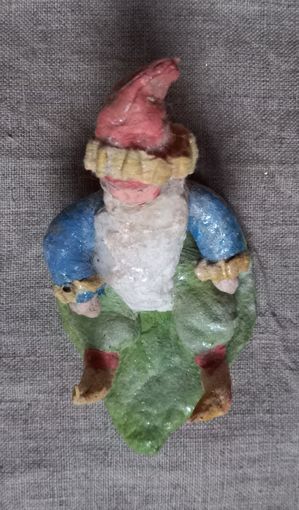 Гном на листке вата папье-маше СССР