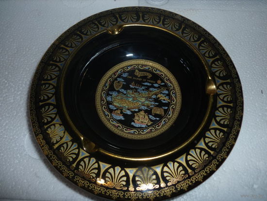 Пепельница. Кобальт. Позолота 24k GOLD. Cyprus. HAND MADE