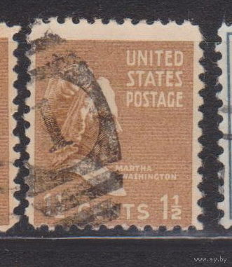 Марта Вашингтон Известные Люди Личности США 1938 год лот 11 С ИНТЕРЕСНЫМ ГАШЕНИЕМ