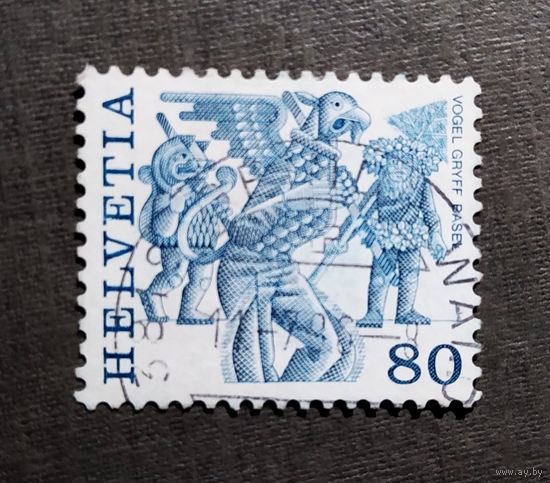 Марка Швейцария 1977 год Народные обычаи
