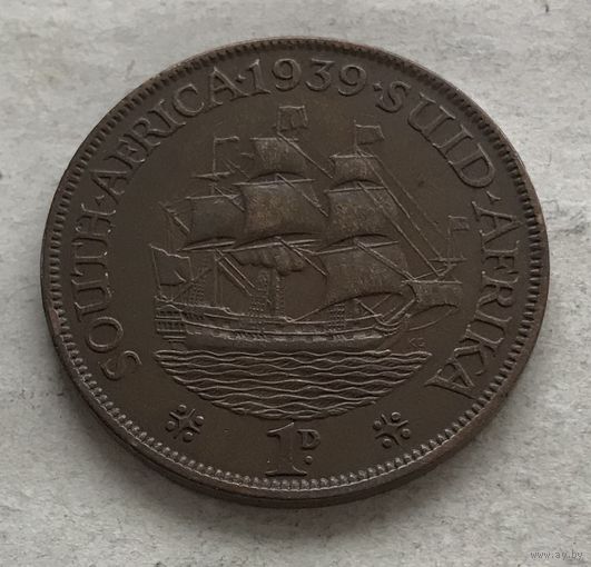 ЮАР 1 пенни 1939 Георг VI - нечастый год