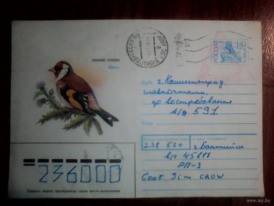Конверт.Россия.1993 год