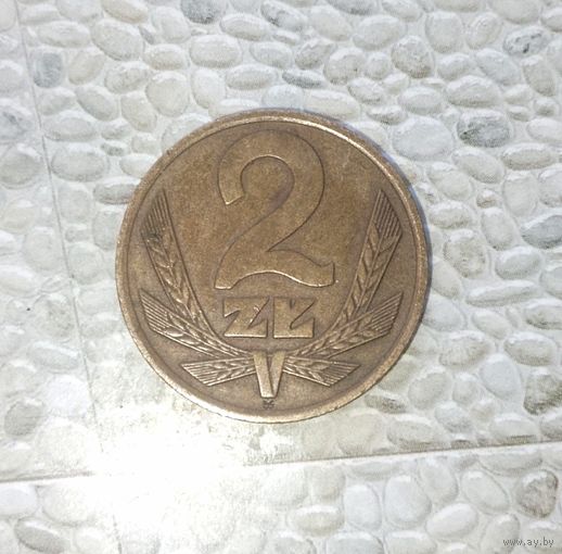 2 злотых 1977 года Польша. Народная Республика. Красивая родная патина!