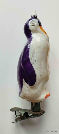 Елочная игрушка СССР. Пингвин на прищепке. (Каталог)