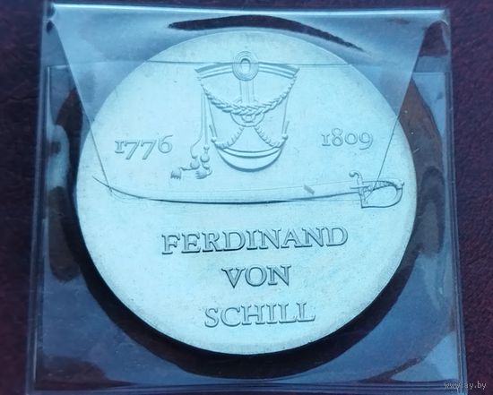 Германия - ГДР 5 марок, 1976 200 лет со дня рождения Фердинанда фон Шилля