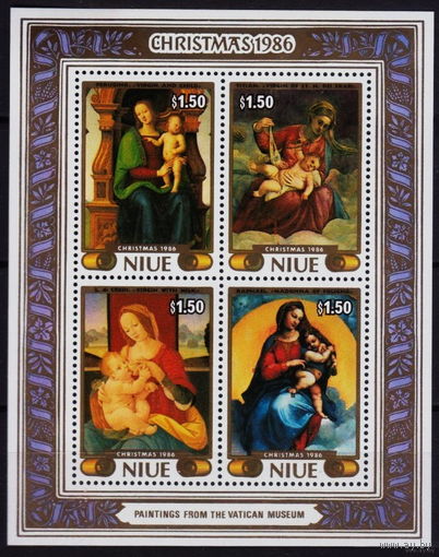 1986 Ниуэ 685-688 B105 Живопись  Рождество  MNH