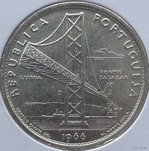 Португалия 20 эскудо 1966 г. Открытие моста Антониу Салазара. В холдере
