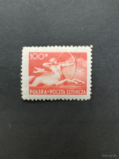 Польша 1948 Марка из серии "Кентавр" (чистая* с наклейкой) Mi.484 каталог 3.20 евро