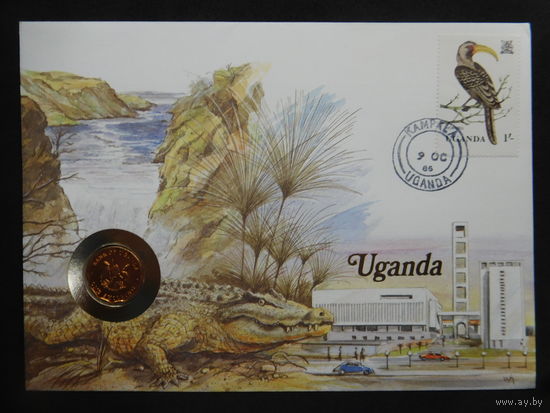 Уганда 1 шиллинг 1987 г конверт первого дня КПД