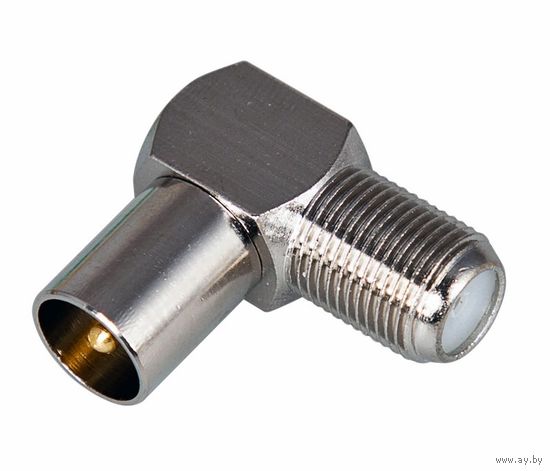 Переходник штекер ТВ-гнездо F угловой с 1 рубля