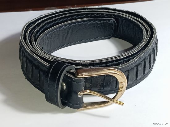 Ремень кожаный - ручная работа . 110 см .