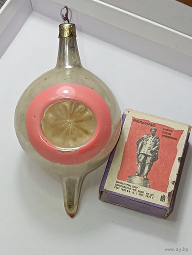 Наконечник на ёлку , винтаж , стекло , Шар , СССР . С рубля.