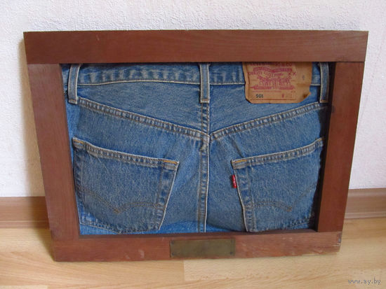 Панно Levis 501 The Original Jeans Винтаж Оригинал Европа Начало - середина 1990-х 44*32 см