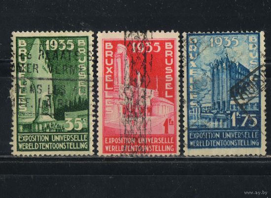Бельгия Кор 1935 Всемирная выставка 1935 Брюссель Павильоны Конго, Брюсселя и Большой павильон бельгийского сектора  #378,379,381