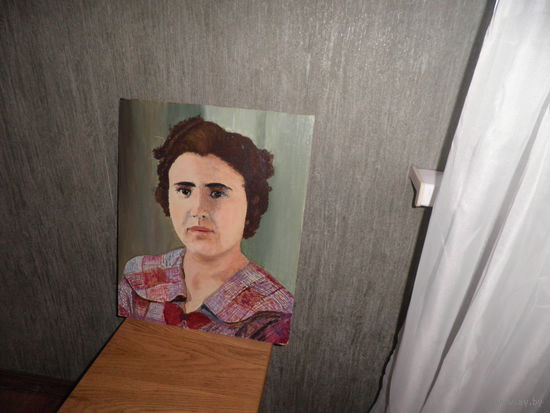 Картина Портрет Люды,худ.Соколовский 80-е г.картон/масло.