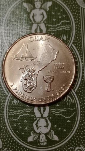 Сша квотер,1/4 доллара 2009 Р Гуам