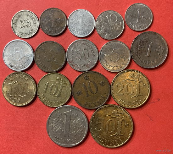 Финляндия 16 разных монет